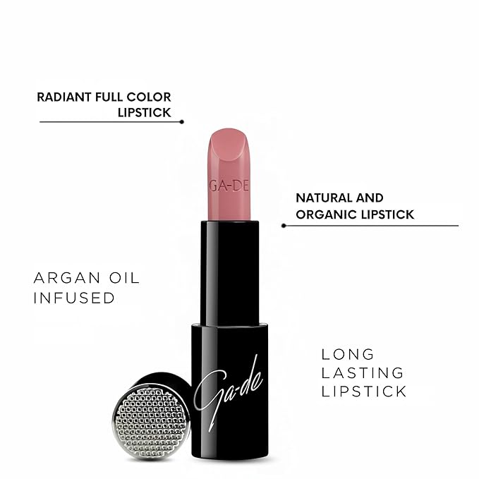 GA-DE Selfie Full Color Lipstick, 871 - Long Lasting High Pigment Lipstick with Argan Oil - Creamy Radiant Shine and Hydrating Benefits - 0.14 oz