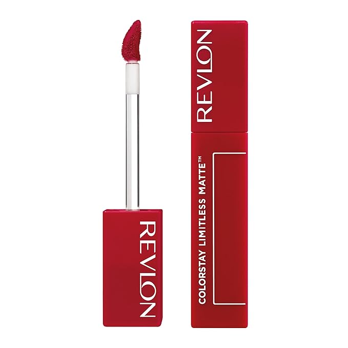 Revlon ColorStay Limitless Matte Liquid Lipstick, Vegan Formula, No-Budge, Longwear Lip Color, Long Lasting, Lightweight/Comfortable, Waterproof, 011 Fire Off, 0.17 fl oz