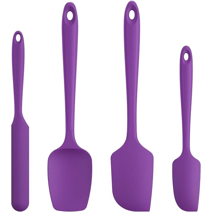 U-Taste Silicone Spatula Set with 600 Degrees Fahrenheit Heat Resistant (Purple)
