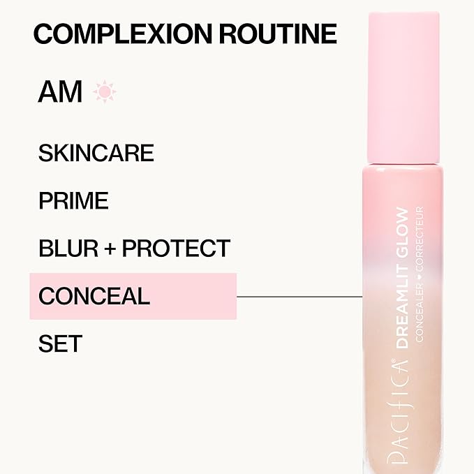 Pacifica Concealer – DreamLit Glow Full Coverage Concealer for Puffy Eyes & Dark Circles, Lightweight & Long-Lasting, Vegan & Cruelty-Free, Shade 07 (Golden Almond)