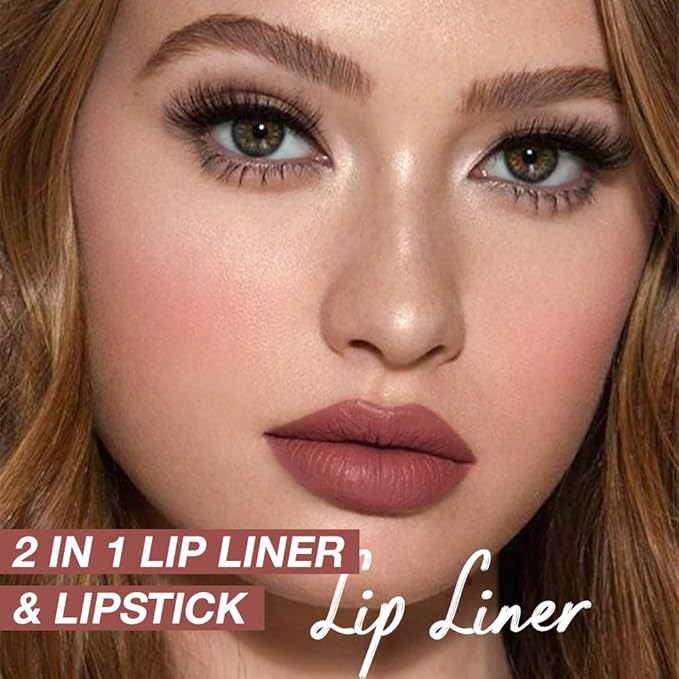 AMY'S DIARY Matte Crayon Lip Liner Lipstick Makeup, Precision Tip Matte Lip Crayon, Longwear Up To 24Hrs,Matt Lip Liner Make Up Smudge-Proof Lip Contour Waterproof for Women (Caramel Brulee, Regular)