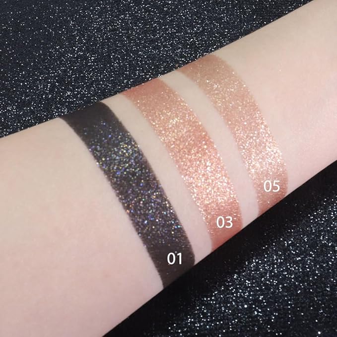 Eye shadow low saturation delicate long-lasting eye shadow palette, Monochrome Glittler Eyeshadow, pressed glitter eyeshadow, Glittle Pressed Powder Single Vegan Eyeshadow, (03 Glittle Gold)