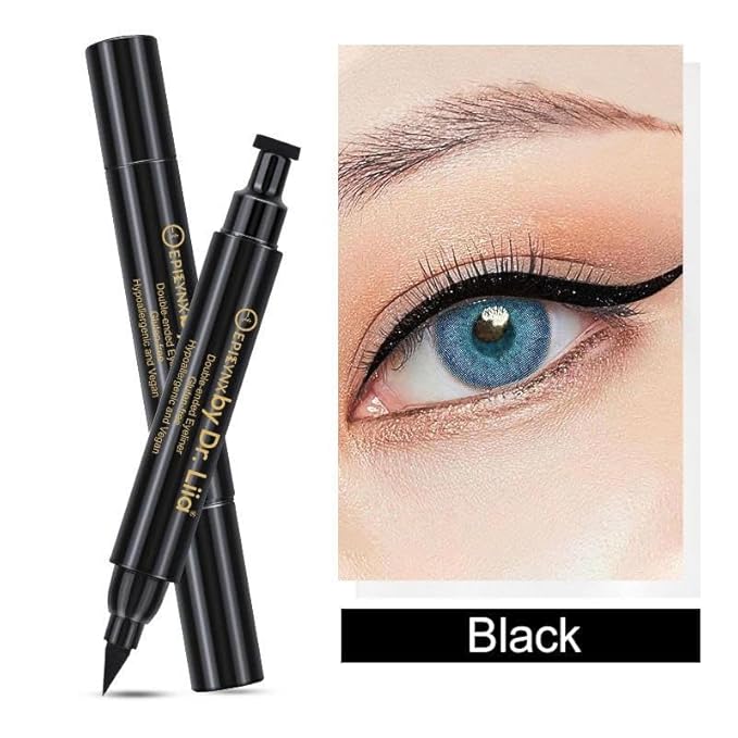 EPILYNX Waterproof Eyeliner - Double-Ended, Long-Lasting Liquid Eyeliner Pen with Precision Tip for Smooth Application - Smudge-Proof, Hypoallergenic, Vegan & Gluten-Free Eye Liner, 2mL Green