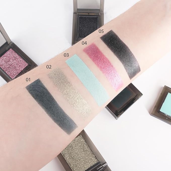 Glitter Shimmer Sparkle Eye Shadow Palette Makeup for Women, Nude Gold Glitter Shimmer Metallic Holographic Iridescent Cream Iridescent Single Monochrome Eyeshadow Makeup,Vegan