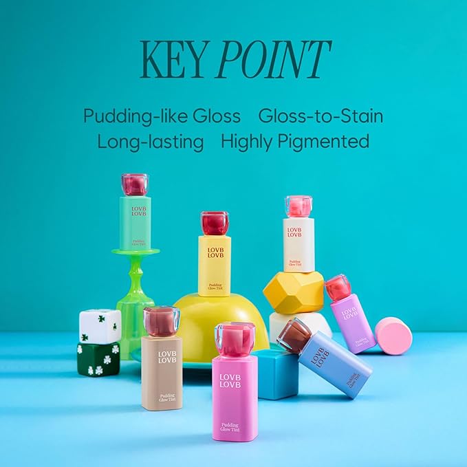 Pudding Glow Korean Lip Tint | Natural Lip Stain | Gloss to Stain | Long-Lasting & Non-Sticky | Lightweight Lip Tint 0.14 oz. (07 COCO ROSE)