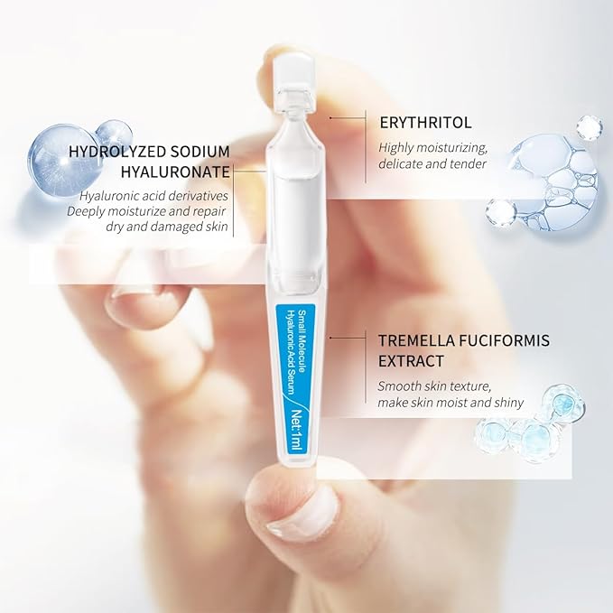 Autumn/Winter Care | BACHERI Vitamin C + Small Molecule Hyaluronic Acid Face Serum – AM/PM Ampoule Duo for 18-40 Skin – Brightening, Deep Hydration & Anti-Aging Serums – Dull, Dry, Sensitive Skin Care