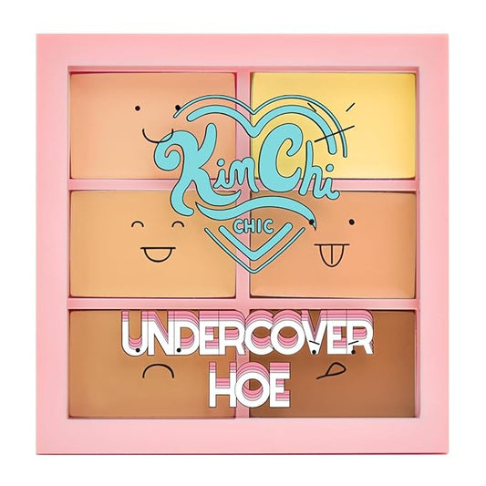 KimChi Chic Undercover Hoe Corrector Palette - Full Coverage Concealer, Creamy, Long Wearing, Hides Dark Circles & Blemishes Cruelty Free, Medium 0.25 oz