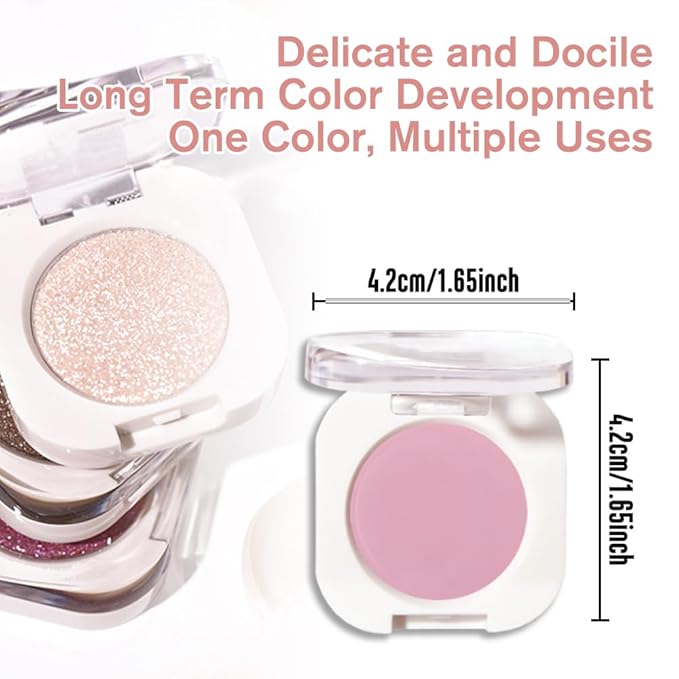 Light Peach Matte Single Eyeshadow, Lightweight Blendable Mini Eye Shadow for Older Women, Monochrome Eyeshadow Palette Makeup Pigmented Waterproof, Vegan & Cruelty-Free, 02
