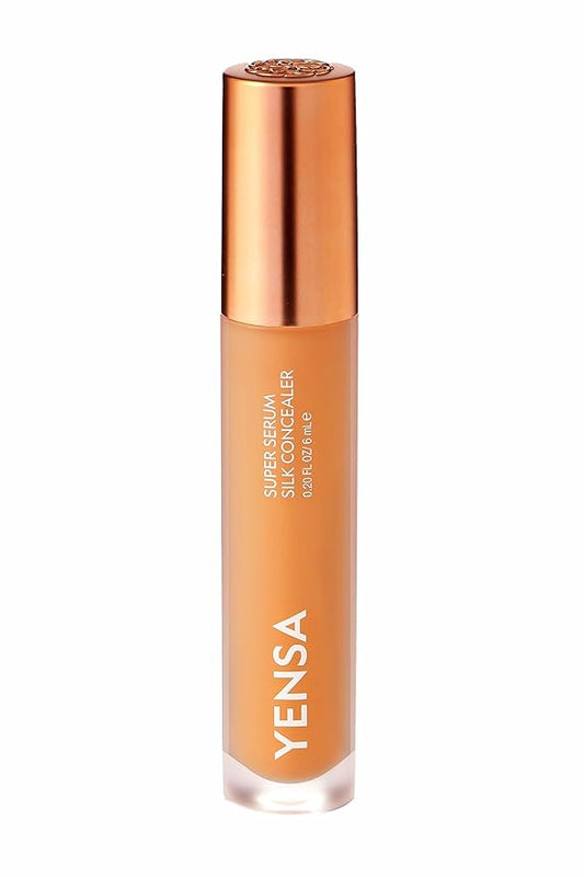 YENSA Super Serum Silk Concealer - Full Coverage Undereye Concealer & Peptides Serum for Face - Enriched with Vitamins C & E, Bakuchiol & Superfoods to Boost Radiance - Medium 1 (0.2 Fl oz)