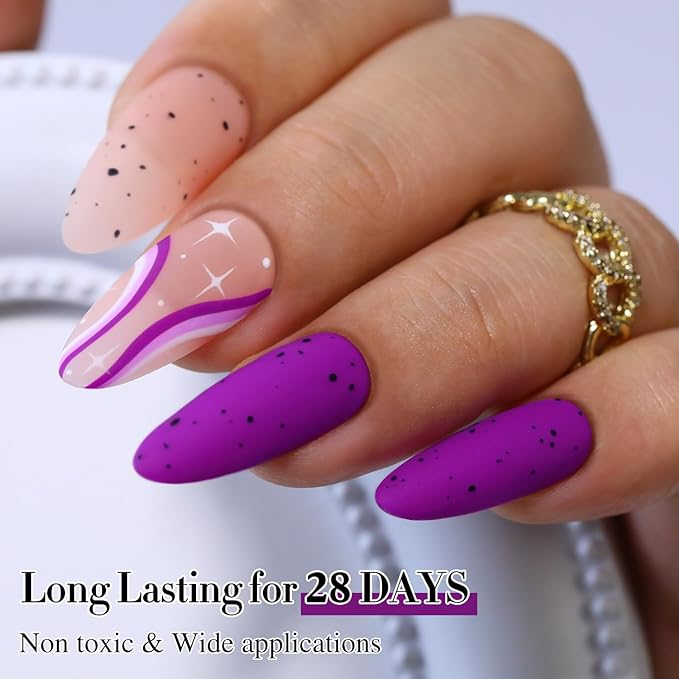 Double Rhythm 15ML Neon Purple Gel Polish Pure Sheer Same Color Same Bottle Soak Off Gel Polish Art Manicure Salon DIY at Home for Women (Purple Lavender-A1313)