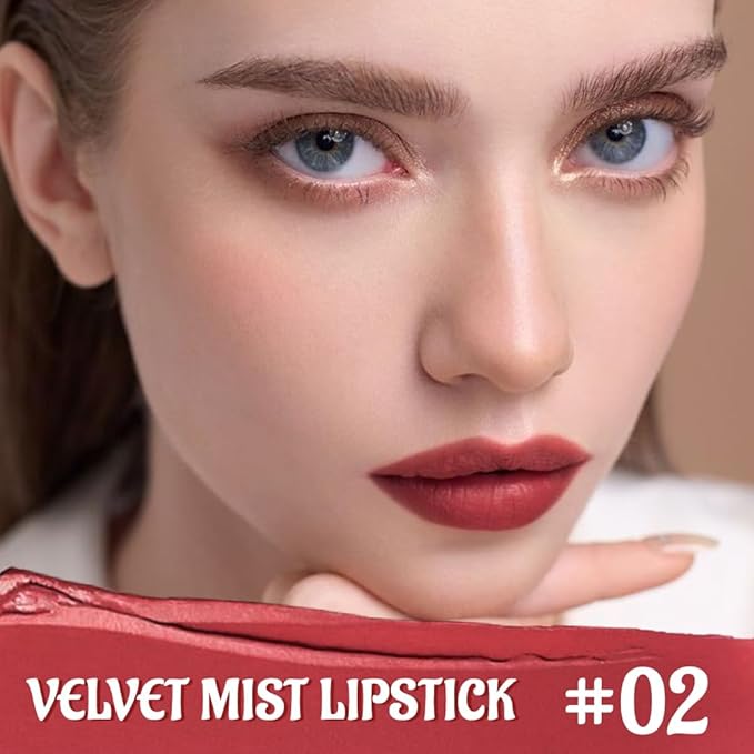Wine Red Matte Lipstick Set for Older Women,Velvet Long Lasting Waterproof Smudge Proof Lip Stick,24 hr Hours Magic Lipstick 24 Hours Original Lip Stick Stain Makeup Kit Lip Makeup Gift,Vegan