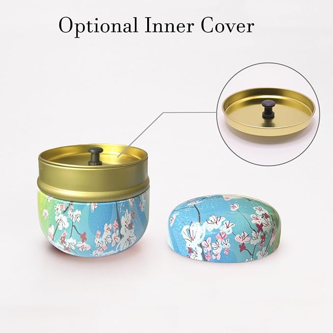 Body Powder Puff and Container for Dusting Powder, Women Powder Puff and Powder Case for Bath and Travel (Plum Blossom)