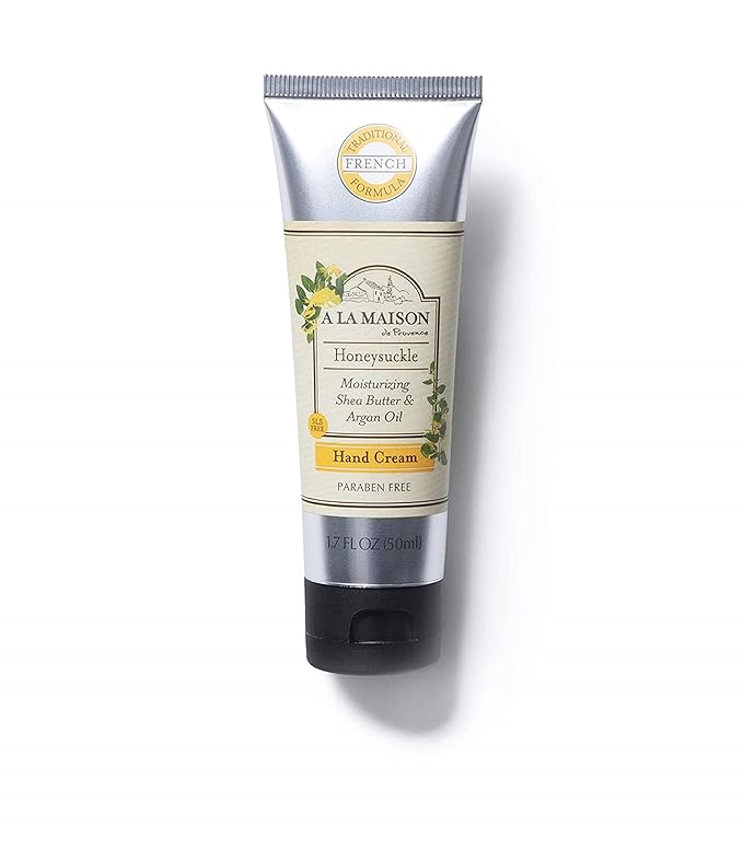 A LA MAISON Moisturizing Cream, Honeysuckle - Uses: Hand, Argan Oil, Pure Shea Butter, Essential Oils, Plant Based, Cruelty-Free, SLS and Paraben Free (1.7 Oz, 2 Pack)