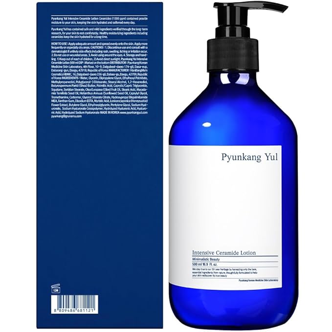 Pyunkang Yul Intensive Ceramide Lotion - Fragrance Free Face and Body Moisturizing Lotion - Hyaluronic Acid Moisturizer for All skin - Natural Ingredients Olive Oil, Shea Butter - 16.9 Fl. Oz