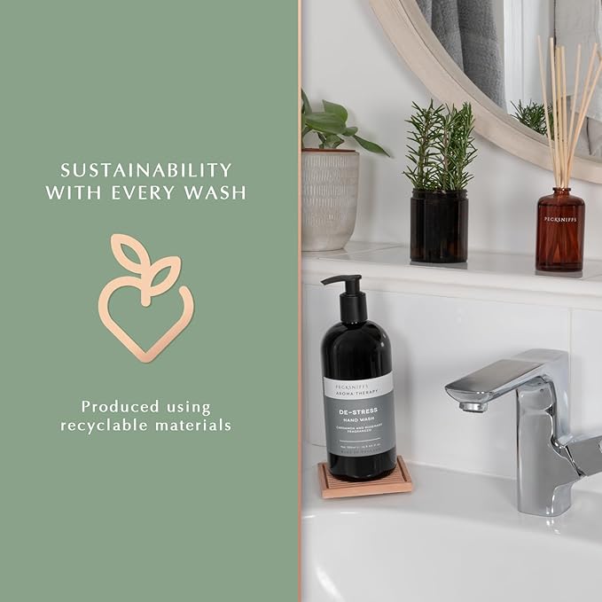 Pecksniff's Aroma:Therapy De-Stress Duo Caddy, 500 ml/16.9 fl oz Hand Wash and 500 ml/16.9 fl oz Hand & Body Lotion