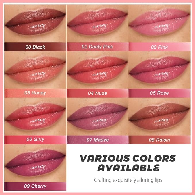 evpct Pink Honey Lipstick Tinted Lip Balm, Sheer Hydrating Shine Tinted Lipstick for Women, Moisturizing Lip Color, Nourishing Tinted Lip Balm Plumper Gloss Stain, Glossy Shiny Finish, 02 Pink