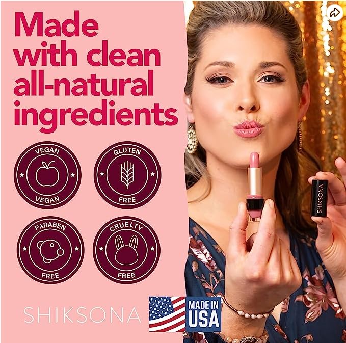 ShikSona Full Coverage Split Bullet Matte Lipstick | Vegan | Gluten, Paraben and Cruelty Free, Creamy Lipstick in a Shimmer Peach/Cherry Red-Pink Matte combo (Working Vacation)