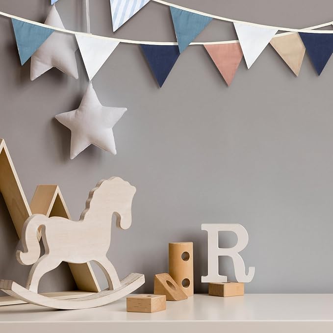 VitalCozy 17 ft Pennant Banner Flags, 2 Pcs Nursery Garland Triangle Bunting Flag Double Side Baby Banner for Boho Decor Baby Shower Birthday Wedding Party Event, Each 8.5 ft(Elegant Colors)