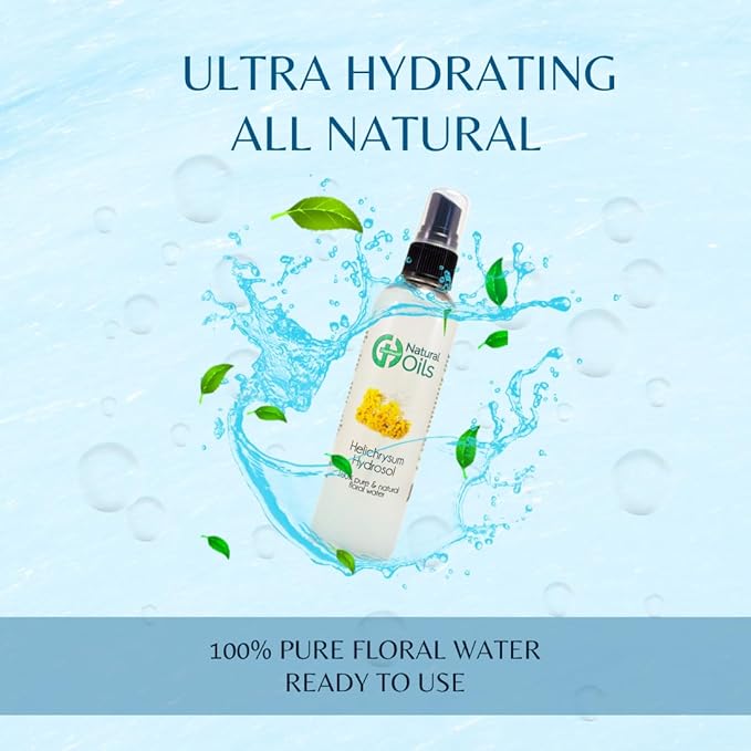 GreenHealth Helichrysum Hydrosol (Floral Water) - 4 fl oz Plastic Bottle w/Black Spray Cap