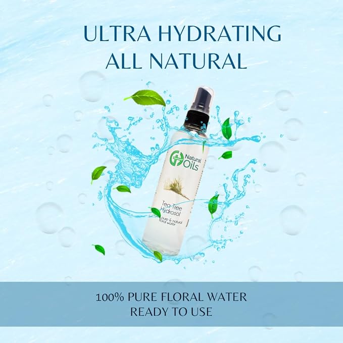 GreenHealth Tea Tree Hydrosol (Floral Water) - 4 fl oz Plastic Bottle w/Black Spray Cap - 100% natural