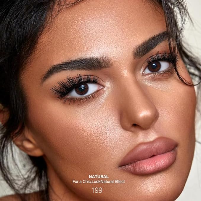 3D Clear Band Lashes 14mm Natural Soft Faux Mink Lashes C/D Curl Cat Eye Wispy Fake Eyelashes Short Cross Reusable False EyeLashes 7 Pairs (No.199)