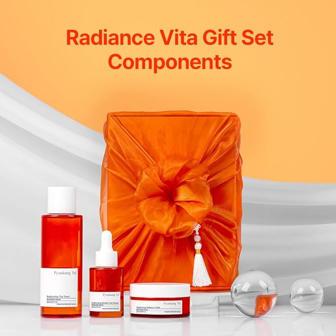 Pyunkang Yul PKY Radiance Skincare Gift Set for Flawless and Radiant Skin with Deep Hydration, Vitamin C and Pearl Extract, Korean skincare(3-item set)