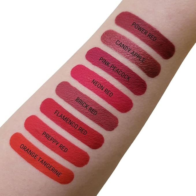Aromi Matte Liquid Lipstick | Bright Magenta Red Lip Color, Long-Lasting, Transfer and Smudge Proof, Waterproof, Paraben, Phthalate, + Gluten Free (Neon Red)