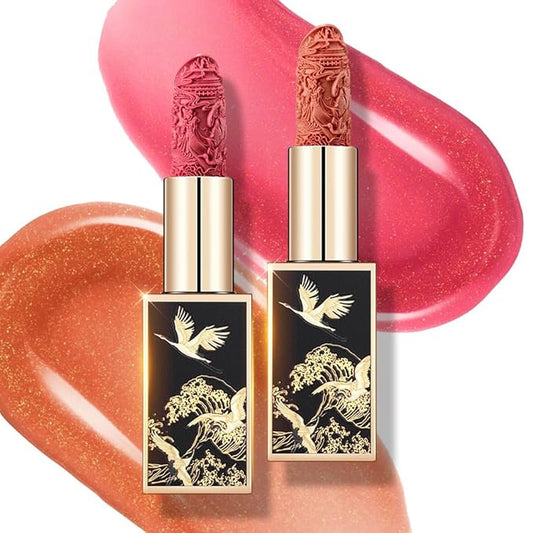 Catkin Moist Lipstick Hydrating High Impact Color Infused with Vitamin E and Avocado Oil Smooth Soft Texture Long Lasting Red Glow Finish 2pcs 06