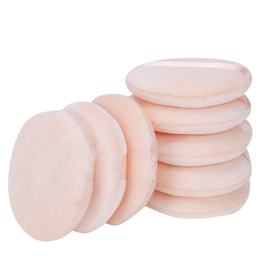 8 Pieces Face Powder Puffs Soft Cotton Makeup Powder Pads for Loose, Setting, Pressed and Body Powder (2.75 Inch)