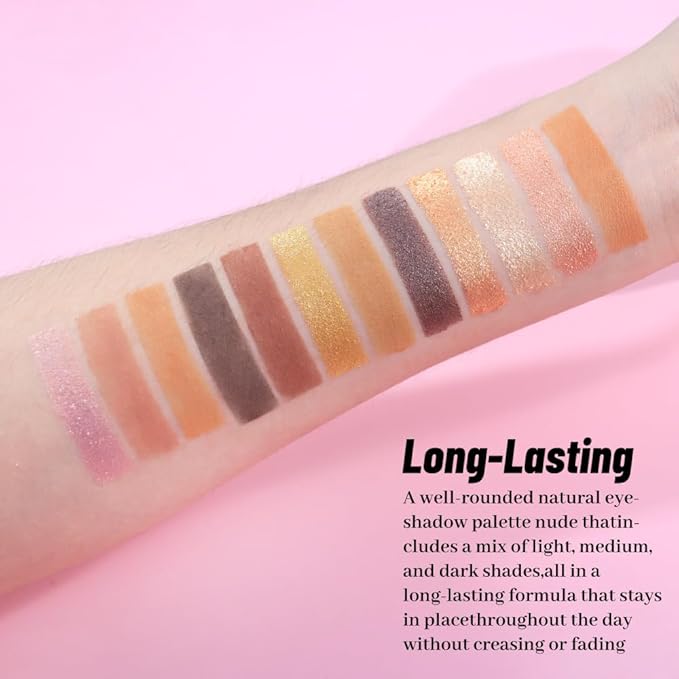 Neutral Eye Shadow Palette,Nude Pink Champagne Naked Cream Eyeshadow Palette,Make Up Pallets for Women Eyeshadow for Eyes Long Lasting Naturing-Looking