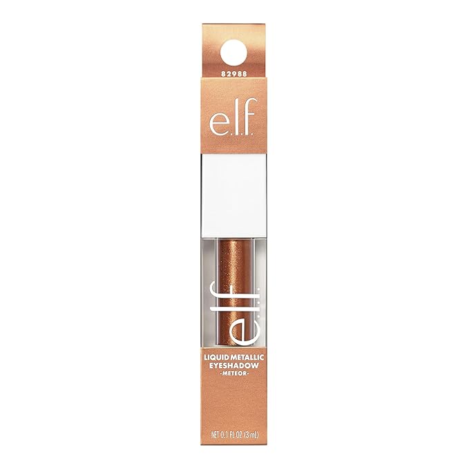 e.l.f. Liquid Metallic Eyeshadow, Quick-Drying, Long-Lasting, Gel-Based Formula For One-Swipe Pigmented Coverage, Vegan & Cruelty-Free, Meteor
