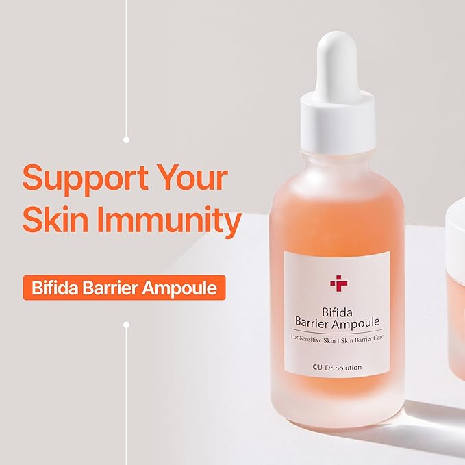 Bifida Barrier Ampoule, CUSKIN, Mild and Moisturizing Korean Skin Care Face Serum Ampoule with Ceramide NP and Hyaluronic Acid for Hydration and Skin Elasticity, 50ml (1.69 Fl. Oz.)