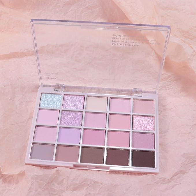 20Colors Light Purple Pink Nude Basics Matte Eyeshadow Palette,Eye Shadow Travel Makeup Palette all in one Long Lasting Waterproof,Great for Travel Gift Kit