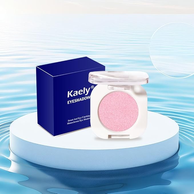 Pink Shimmer Single Eyeshadow, Lightweight Blendable Mini Eye Shadow for Older Women, Monochrome Eyeshadow Palette Makeup Pigmented Waterproof, Vegan & Cruelty-Free, 29