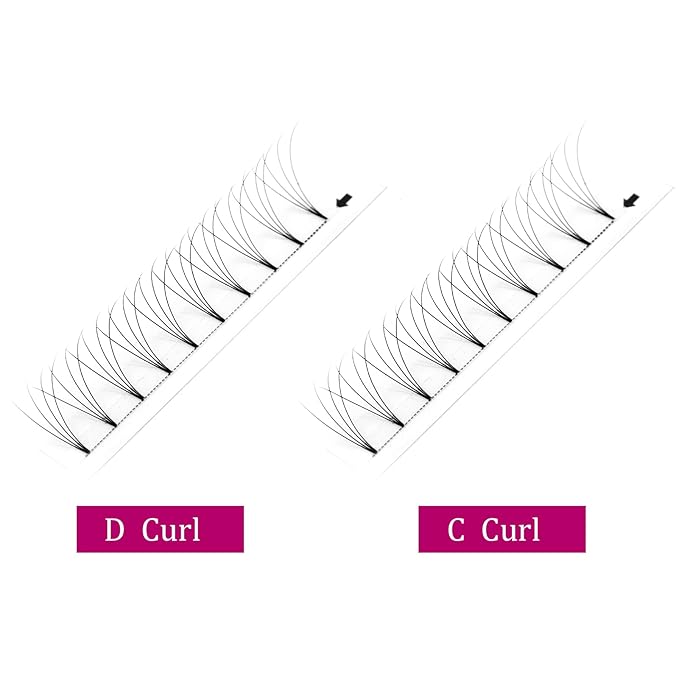 Premade Fans Eyelash Extensions 3D 4D 5D 6D Volume Lash C Curl Short Stem Easy Application (4D-0.07-C, 15mm)