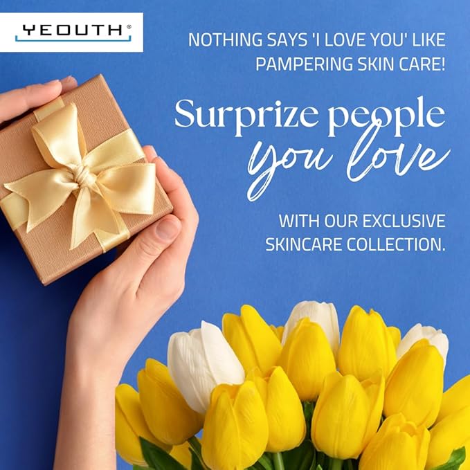 YEOUTH Skin Care Set: Hyaluronic Acid Serum for Face, Vitamin C Serum, Facial Toner, Under Eye Gel, Face Cream, Skin Care Kit for Women & Men 5-Piece