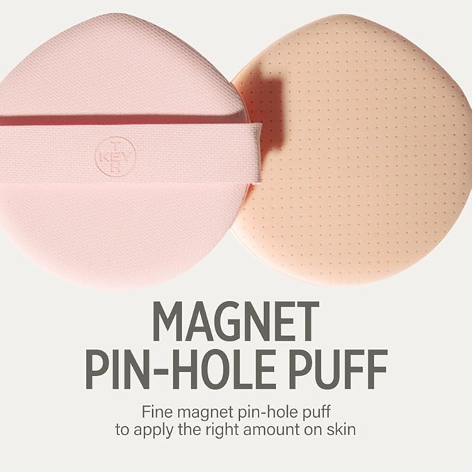 KEYTH PINK MAGNET CUSHION #02 LIGHT BEIGE (15G, 0.52 OZ.) / Magnetic Adherence, Dewy Radiance, 78% moisture essence, Glow Film Complex, Skin Film Polymer