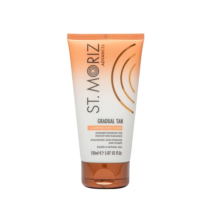 St Moriz Advanced Illuminating Gradual Self Tanner Lotion | Hydrating Vegan Sunless Tanning Moisturizer with Hyaluronic Acid & Shimmer Pigments (Illuminating Glow)
