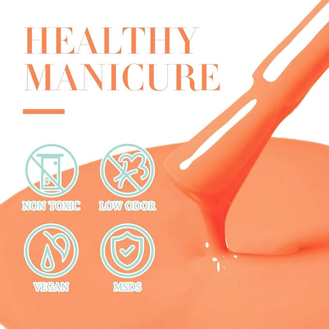 Double Rhythm 15ML Gel Polish Pure Sheer Same Color Same Bottle Soak Off Gel Polish Nail Art Manicure Salon DIY at Home for Women (Milky Orange-A1394)