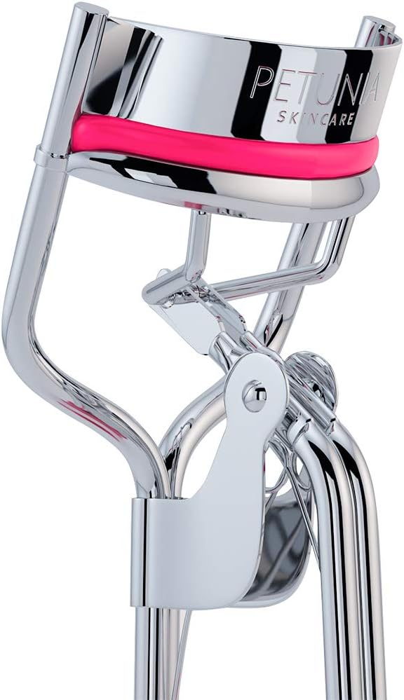 Silicone Eyelash Curler with Refill Pads & Satin Pouch Designed for No Pinching or Pulling and Perfect for Those with Straight Flat Lashes Wanting Dramatic Long Lasting Seamless Curls