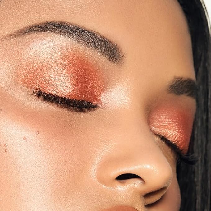 MAKE Beauty Multi-Chromatic Eye Shadow. Metal Reflecting Luminous Foil Finish Creamy, Buildable, Dimensional Long-wear, Crease-proof Powder Eyeshadow, Multichrome Shade - Alloy, Warm Copper