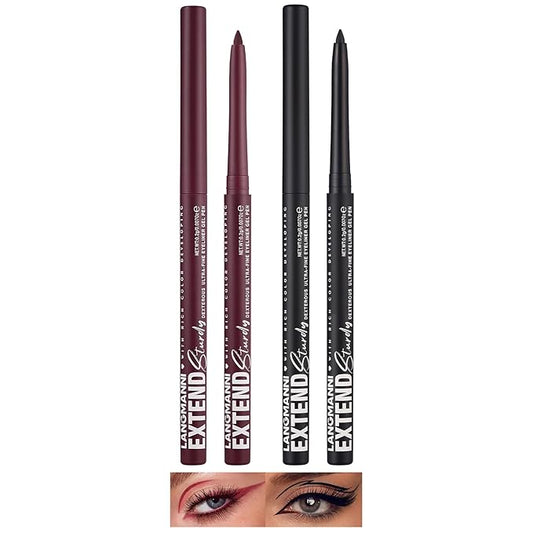 LANGMANNI 2Pcs Metal Colorful Eyeliner Pencil Set - Matte & Shimmer Eye Makeup,Smooth Use Long-Lasting & Waterproof Eyeliner Set(#07+11)