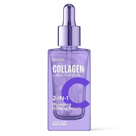 Collagen & Niacinamide 2-in-1 Serum – Hydrating & Firming, Skin-Revitalizing Formula for a Radiant Glow – Korean Face Serum for All Skin Types – Dermatologist-Tested, Cruelty-Free – 2 Fl. Oz