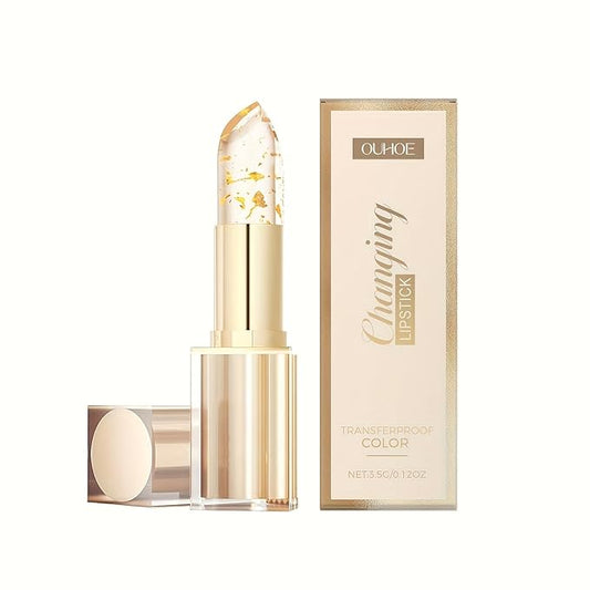 Gold foil color changing and nourishing lipstick Nourishing and moisturizing aqua glass softening lip skin Non greasy lipstick