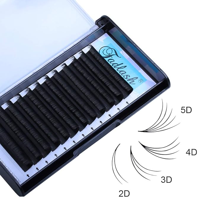 Volume Lash Extensions, DD Curl 16mm Easy Fan Volume Lashes 0.07mm Rapid Blooming Eyelash Extensions 4D 5D 6D 7D 8D 10D Automatic Fan Eyelashes by FADLASH