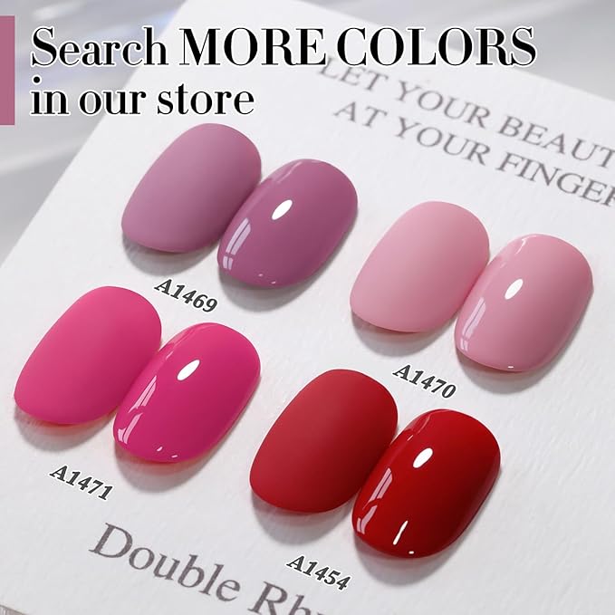 Double Rhythm 15ML Gel Polish Pure Sheer Same Color Same Bottle Soak Off Gel Polish Art Manicure Salon DIY at Home for Women (Wine Purple-A1469)