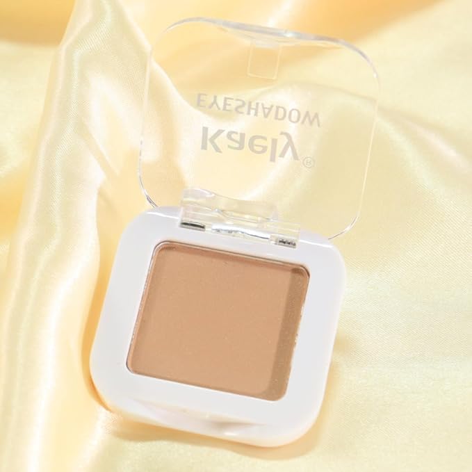 Kaely Pressed Single Eyeshadow Makeup, Light Nude Brown Matte Highly Pigmented Monochrome Eye Shadow Palette, Waterproof Neutral Powder Mini Eyeshadow, sombras para ojos, Lightweight Blendable, 13