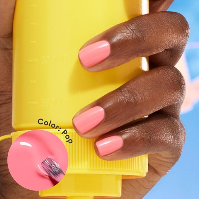 Manucurist Green Nail Polish Pop - Pink Pastel - Natural Classic 9-Free, Plant-Based and Vegan - Manicure - Made in France - 0.5 fl oz