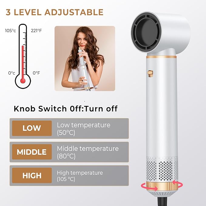 5 in 1 Blow Dryer Brush, Negative Ion Hair Dryer Brush Set Upgrade Hot Air Brush Air Styler Curling Wrap Air Curler, Curling Iron Hair Styling Tools As A Gift for Straight/Curl/Drying/Smoothing