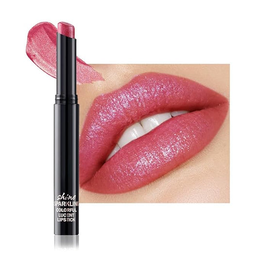 Mauve Rose Metallic Lipstick for Women,Lightweight Comfortable Non-Drying Shimmer Frosted Lipstick,Glitter Lip Gloss Stain Long Lasting Waterproof Smudge Proof 24 Hour Full Coverage Lip Makeup,Vegan